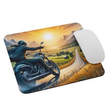 Motorcycle Rider Biker Themed Mouse Pad NEW Open Road picture