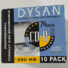 Dysan CD-R Recordable 650MB 74min 10 Pack Spindle MPN 4772-2300 1998 picture