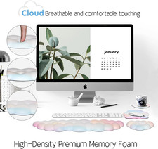 4 in 1 Ergonomic Leather Cloud Wrist Rest Keyboard and Mouse Pad & Coaster picture