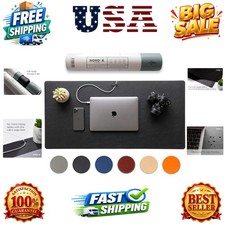 Nordik Leather Desk Mat - Pebble Black - Large Leather Desk Pad 35x17 in picture