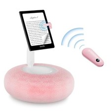 Pink Magnetic Kindle Holder with Page Turner - Cozy Pillow Stand picture
