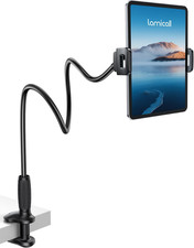 Gooseneck Tablet Holder for Bed with Tapered Flexible Arm, Adjustable Clamp picture