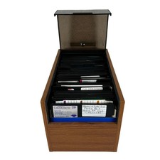 Lot of 75 Vintage 5.25 Floppy Disk TRSDOS LDOS TRS-80 DataTech Wood Storage Case picture