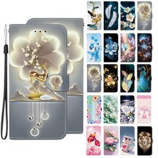 Lion Feather Flower Wallet Cover Case for Huawei P40 P30 P20 Nova 12 13 5T 14 picture