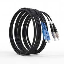 Fiber Patch Cord Armored TPU Singlemode Duplex UPC LC SC FC ST Black Cable 1-30m picture