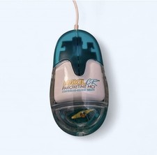 RARE Vintage AQUA Mouse PaxilCR 2-Button PS/2 Mechanical BallMouse Kayak picture