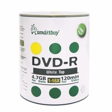 Smartbuy DVD-R 16X 4.7GB/120Min White Top (Non-Printable) Blank Recordable Disc picture