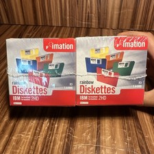 IBM Formatted 2HD Rainbow 🌈 49 pack Imation Rainbow Diskettes 1.44 MB Sealed picture