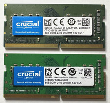 Crucial 16GB (2x8GB) DDR4 2400MHz SODIMM Laptop RAM Memory picture