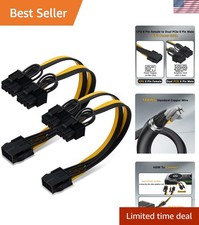 2-Pack CPU to GPU, CPU 8 Pin Female to Dual PCIe 8 Pin 6+2 Male Splitter Cabl... picture