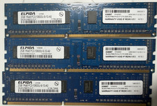 Elpida 6GB 3x2GB DDR3-1333 PC3-10600U RAM Memory 240-Pin DIMM EBJ20UF8BCF0 picture