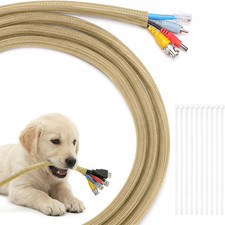 Yecaye 10Ft - 1/2 Inch Cord Protectors from Pets No Chew, Gold picture
