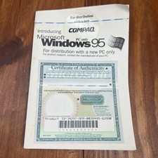 Vintage Microsoft Windows 95 OEM User Guide Manual Compaq PC Only COA Booklet picture