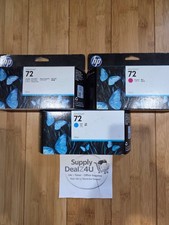 HP 72 Designjet 3 Color Set C9370A C9371A C9372A OEM Photo Black Cyan Magenta picture
