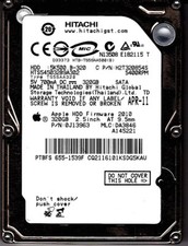 HTS545032B9A302 pn: 0J13963 mlc: DA3846 apple: 655-1539F 320GB SATA 2.5 7405 picture