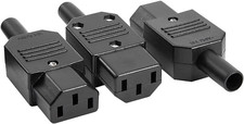 3Pcs AC250V 10A IEC320 C13 Female 3 Terminals Power Adapter Connector picture