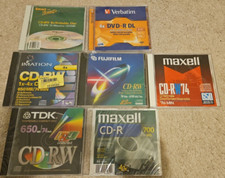Brand New Maxell Fujifilm TDK Imati Verbatim Lot of 7-pk  CD-R, DVD-R, CD+RW picture