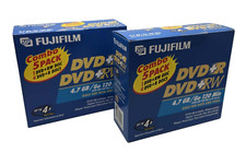 Lot of 2 Fujifilm Combo 5 Pack DVD+RW DVD+R 4.7GB 120 Min New Sealed picture