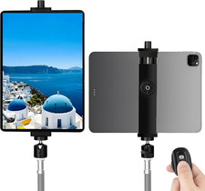 Ipad Tripod Mount Adapter with Ball Head, Universal 360 Rotatable Tablet Clamp picture