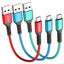 HOTNOW Short USB A to Micro Cable 1FT 1FT+1FT+1FT, Red+Blue+Green  picture