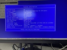 HP Pavilion 570-p0xx Desktop BOOTS i7-7700 3.60GHz 8GB RAM 1TB HDD NO OS picture