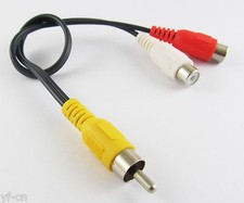 50pcs 28cm 1 RCA Male to 2 RCA Female JACK Y Splitter Audio Video Adapter Cable picture