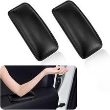 2PCS Car Knee Cushion,Soft Leather Door Armrest Pad for Leg F, Black  picture