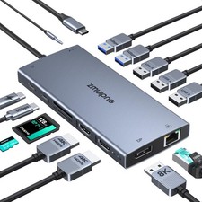 USB C Laptop Docking Station with 2 HDMI 4K@60Hz+DP 8K@30Hz for Dell HP Think... picture