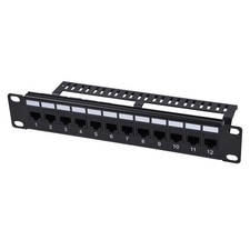 12-Port Cat6 Patch Panel, 10 inch 1U Rack Mount Modular Panel with Keystone C... picture