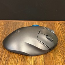 Logitech M570 Wireless Trackball Mouse Dark Gray Blue Ball Ergonomic 910-001799 picture