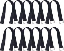 12 Pcs 18x1 Inch Adjustable Hook and Loop Fastening Nylon Strap with Buckle picture