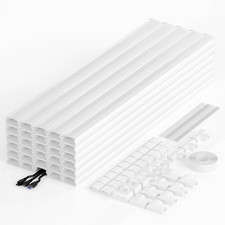 Yecaye TV Cord Hider Wall Mounted, 472In Cord Cover, W0.98In H0.51In, White picture