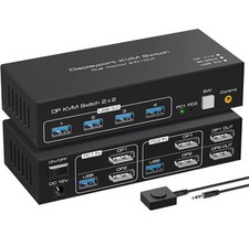 HDMI KVM Switch 2 Monitors 2 Computers Support 8K 60Hz 4K 120Hz KVM Switch... picture