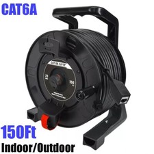 150Ft Cat6A RJ45 Ethernet Network Outdoor Shielded Retractable Extension Cable picture