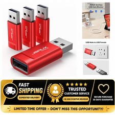 JSAUX USB Data Blocker 4-Pack USB-A Charge-Only Adapter Red picture