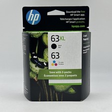 07/2024 Genuine HP 63XL Black + 63 Color Ink Cartridge Combo Pack L0R48AN OEM picture