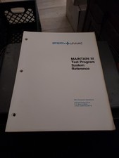 SPERRY UNIVAC MAINTAIN III TEST PROGRAM SYSTEM REFERENCE picture
