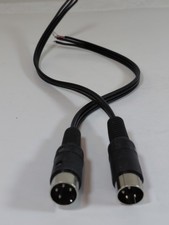 Dual 4-Pin DIN Male to Raw Wire Cable Black for Custom Projects picture