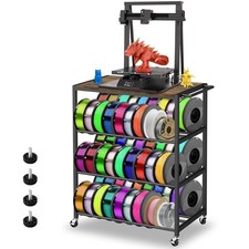 Heavy-Duty 3D Printer Table with Rolling Filament Rack for Creative Studios picture