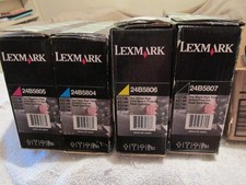Lexmark 24B5804 C 24B5805 Y 24B5806 M 24B5807 BK Toner New Sealed Box Lot Of 4 picture