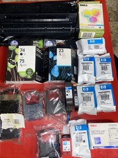 Huge Vintage Canon HP Dell Printer Ink & Toner Lot - New NOS Sealed Pull-Tabs picture