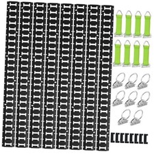 E Track Tie-Down Rail Kit,32PCS 4FT E-Tracks Set Includes 8 Steel 4ft Black picture