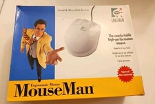 New Vintage Logitech Model 1183 MouseMan 3 Button Computer Serial Mouse  1993 picture
