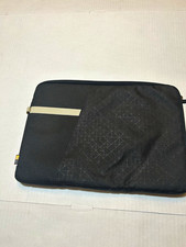 Case Logic 15in Laptop Sleeve Case Black Geometric Padded Polyester Zipper picture