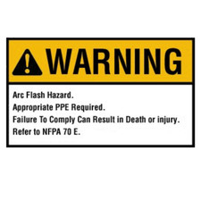 Ideal 44-892BK Warning Label, Nec Arc Flash, 3-1/2