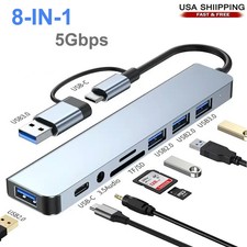 8 in 1 USB-C Hub Type C to USB 3.0 PD Adapter for iPhone MacBook Pro/Air picture