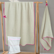 Bath Towels 2 Pack, 100% Cotton, 57x33 in, Beige picture