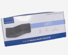 Insignia - Full-Size Wireless Ergonomic Membrane Keyboard - Black - NEW picture