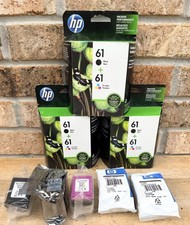 (3) HP 61 OEM Combo Packs Black & Tri Color + (2) HP 61 Color + (3) More Blk/Clr picture