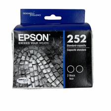 Genuine Epson 252 Black Ink Cartridge Twin Pack T252120-D2 Exp 02/2026 SEALEDBOX picture